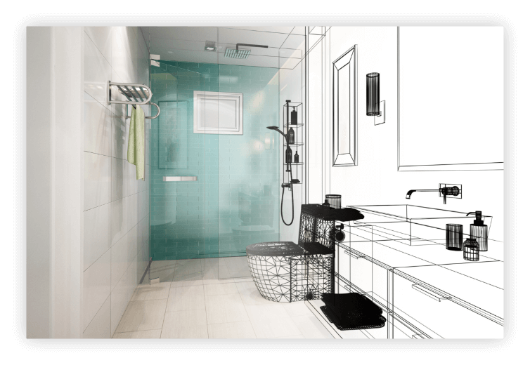 Logiciel de 3D projet de conception salle de bain